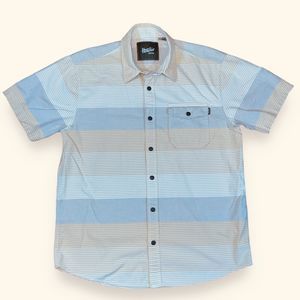 Howler Bros Striped Short Sleeve Button Down‎ Shirt Mens M Yellow Striped Casual